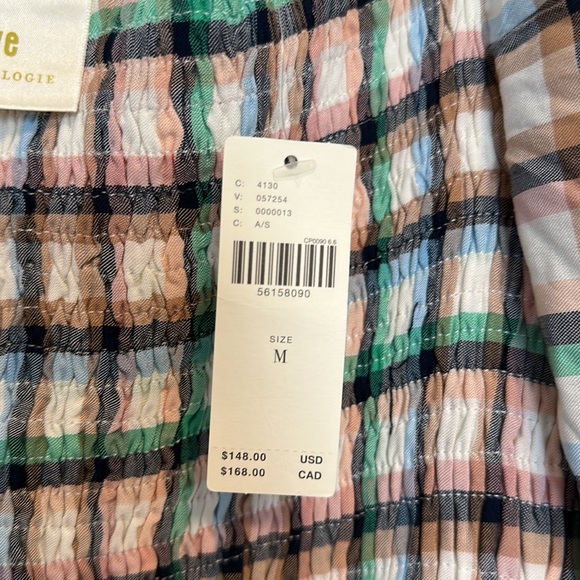 Midi dress, smocked bust, can be worn off the shoulder or on - Picture 4 of 4